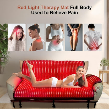 Red Light Therapy Mat for Full Body Pain Relief 75" X 35'' | Infrared Red Light Therapy Blanket for Face and Body with 2570 Dual-Wave Leds (660Nm & 850Nm)
