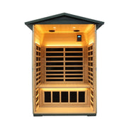 Thermora Riva 2-Person Outdoor Carbonized Walnut Low EMF Infrared Sauna - SAK16850