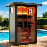 Thermora Lugano 2-Person Outdoor Full-Spectrum Infrared Sauna with Aluminum Exterior - SAK14973
