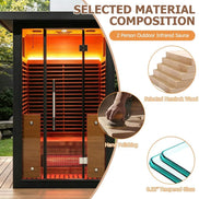 Thermora Lugano 2-Person Outdoor Full-Spectrum Infrared Sauna with Aluminum Exterior - SAK14973