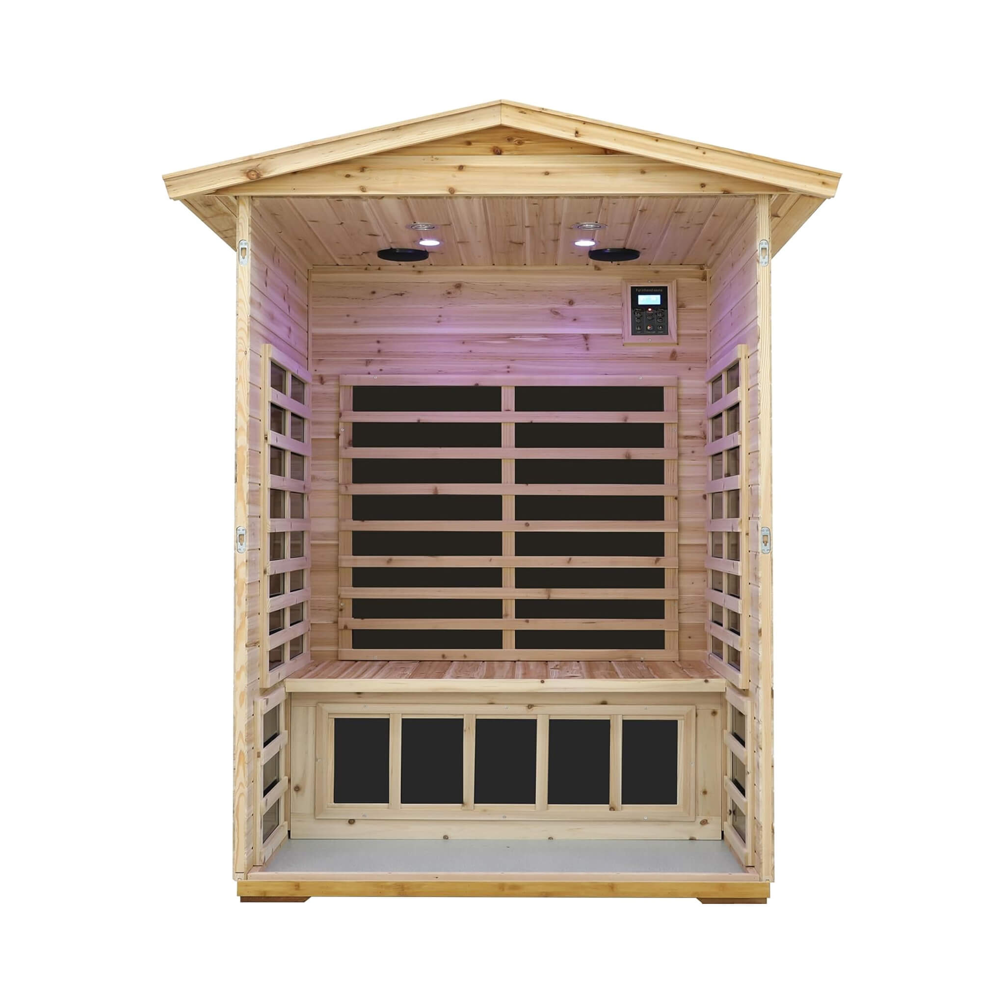 Thermora Vexa 2-Person Outdoor Hemlock Low EMF Infrared Sauna Room - SAK97318