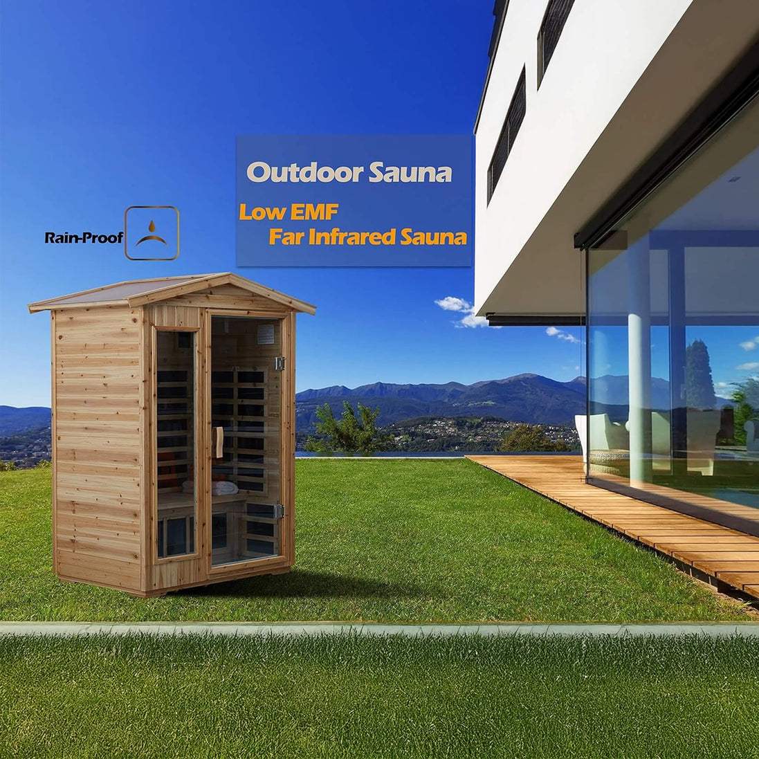 Thermora Vexa 2-Person Outdoor Hemlock Low EMF Infrared Sauna Room - SAK97318