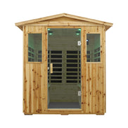 Thermora 4-Person Outdoor Hemlock Infrared Sauna Room with Bluetooth - SAK96371