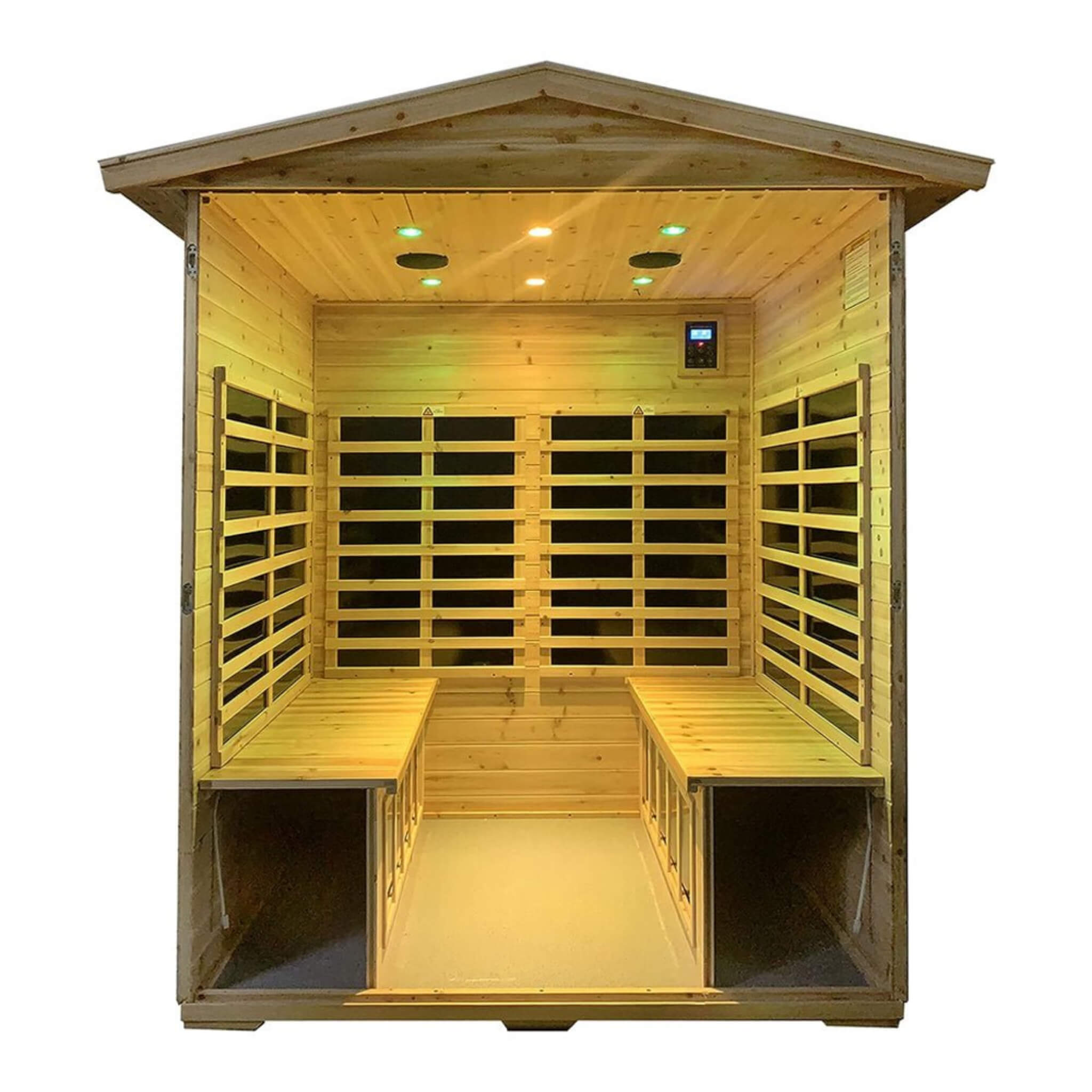 Thermora 4-Person Outdoor Hemlock Infrared Sauna Room with Bluetooth - SAK96371
