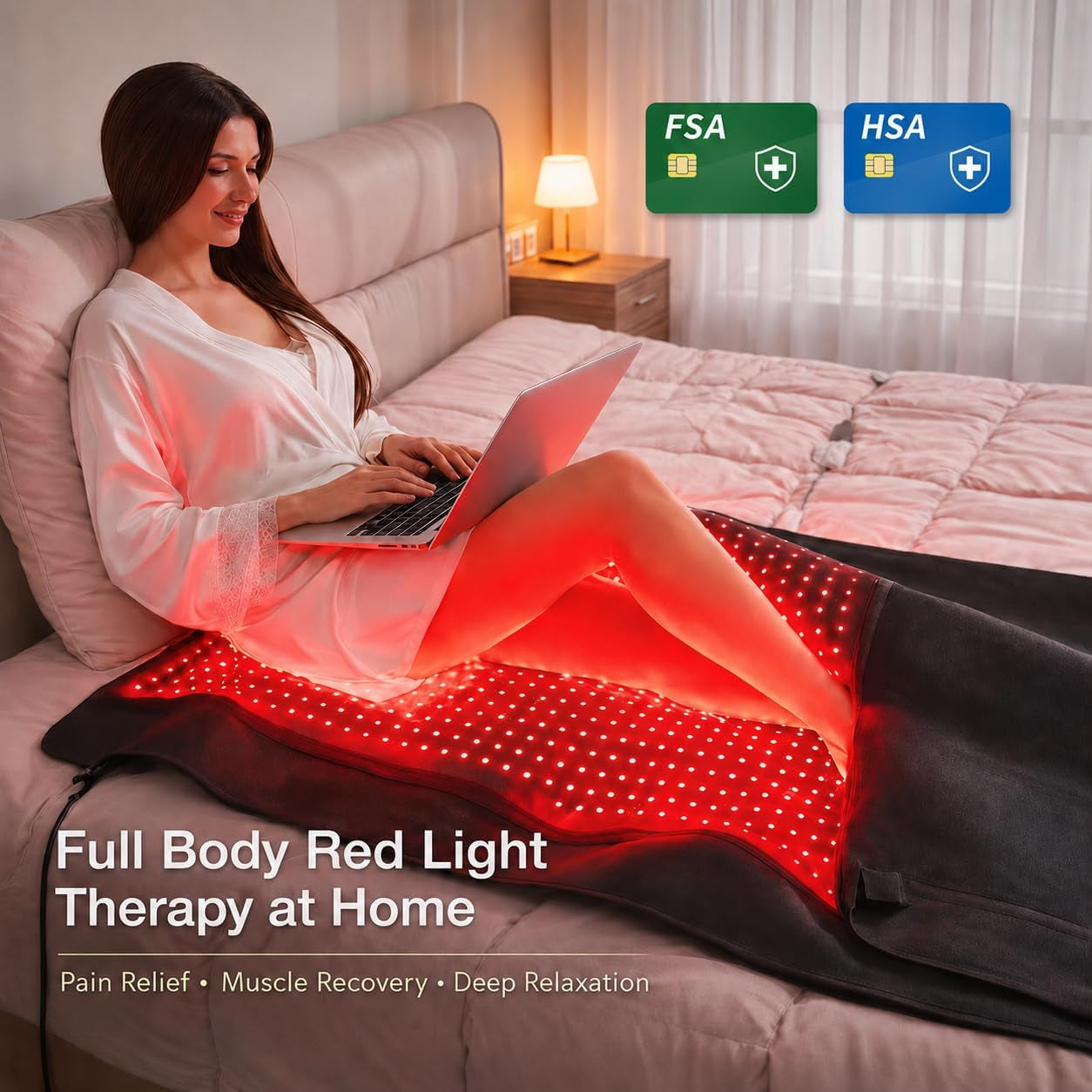 2026 Upgraded All-In-One Red Light Therapy Mat Full Body, FSA&HSA Eligible,75” X 35” Medical-Grade TPU Red Light Blanket with 2600 Dual-Wavelength Leds (660Nm Red & 850Nm NIR) for Pain Relief