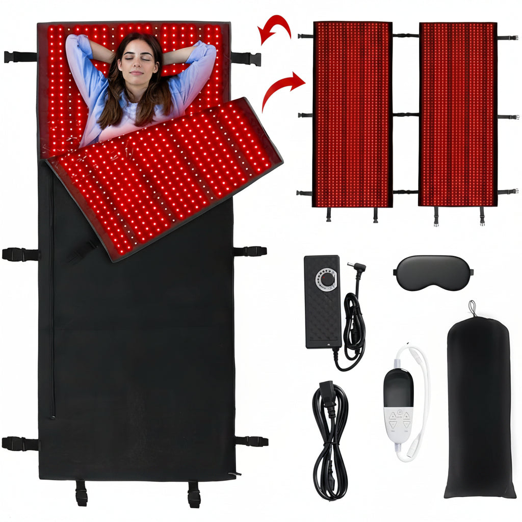Red Light Therapy Mat Device for Full Body, near Infrared Light Therapy Blanket with Timer,Infrared Light Therapy for Body Shoulder Waist Back Knee Pain Relief