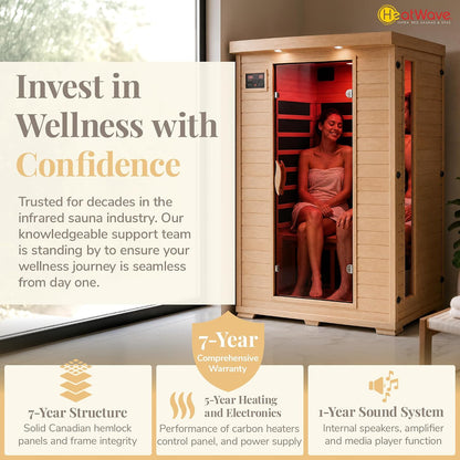 Coronado 2-Person Hemlock Deluxe Infrared Sauna with 6 Carbon Heaters