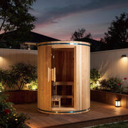Thermora Barcelona 4-Person Cedar Outdoor Vertical Barrel Sauna 6kW - SAK74813