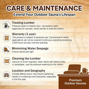 Thermora Barcelona 4-Person Cedar Outdoor Vertical Barrel Sauna 6kW - SAK74813