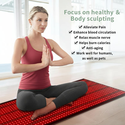 Red Light Therapy Mat Device for Full Body, near Infrared Light Therapy Blanket with Timer,Infrared Light Therapy for Body Shoulder Waist Back Knee Pain Relief