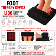 Red Light Neuropathy and Circulation Support System for Feet, Calves, Lower Back. 3,456 LEDs in System
