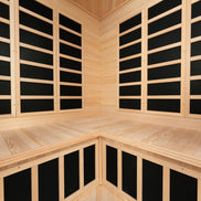 Blisspod, Vienna, Corner Spacious Far Infrared Sauna Canadian Hemlock Ultra Low EMF, 12 Heaters, 4-5 Persons