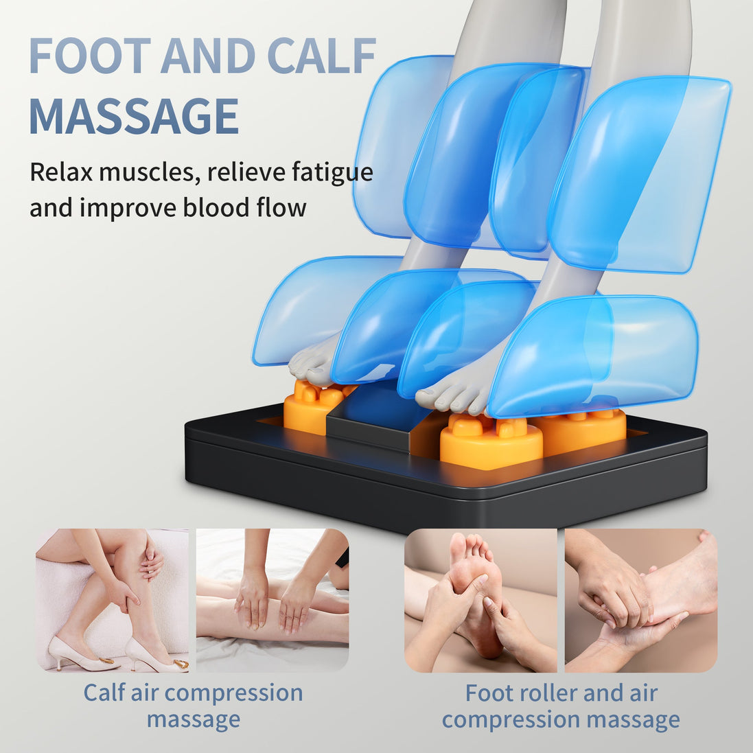 Full Body Deep Tissue Massage Chair – 8 Fixed Rollers, Foot Massage & LCD Touch Screen