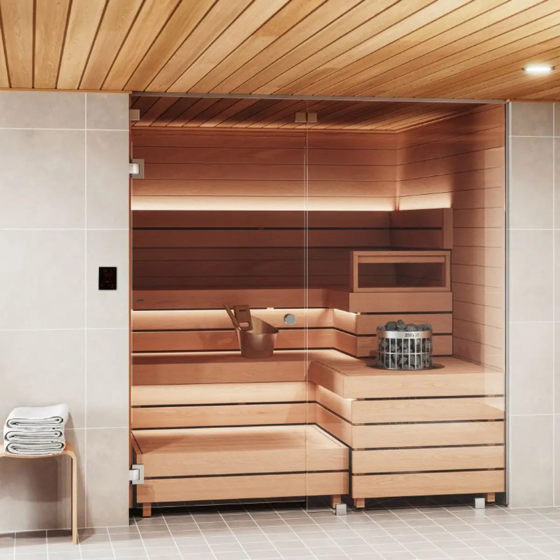 Harvia Cilindro PC90 9KW Sauna Heater with built in controls - Finnish Sauna Builders