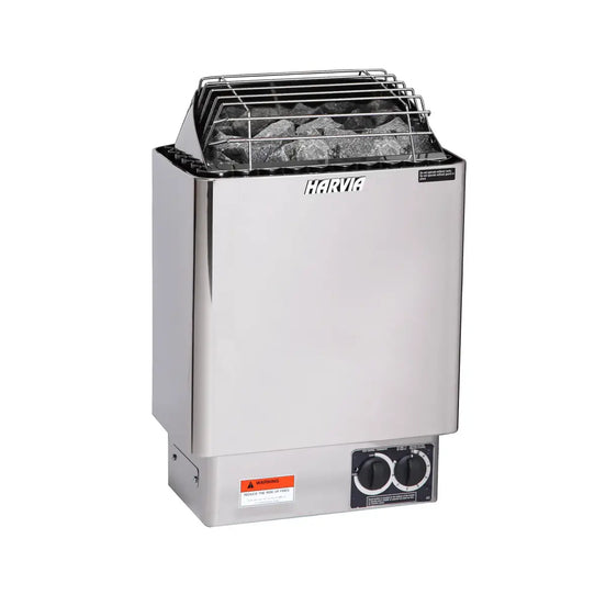 Harvia KIP60B Stainless Steel 6KW Sauna Heater with built-in control - Finnish Sauna Builders