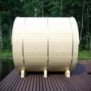 Helsinki Finnish Barrel Sauna with Terrace and WiFi Heater - Finnish Sauna Builders
