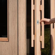 Thermasol Solaris - Tile Oak, 2-5 Person, Solar-Powered Outdoor Sauna
