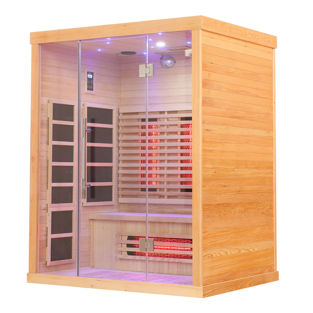 Blisspod | Venetian | Full Spectrum Indoor Premium Canadian Hemlock Ultra Low EMF Sauna | 11 Heaters | Chromotherapy & Reflexology | 3 Person