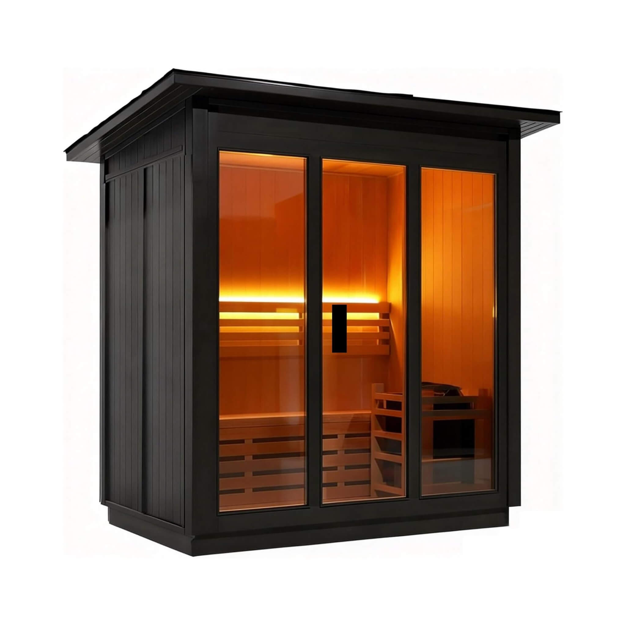 Custom 4-Person Luxury Spruce Outdoor Steam Sauna with Heater and Stones Made-to-Order SAK87912
