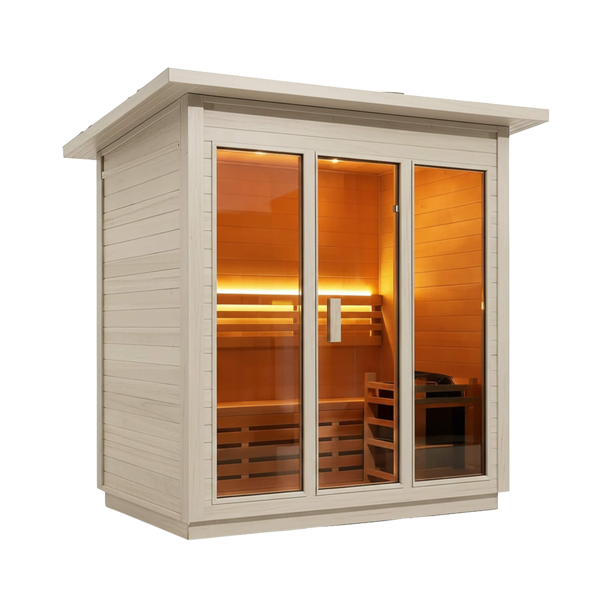 Custom 8-Person Luxury Spruce Outdoor Steam Sauna with Heater and Stones Made-to-Order SAK51642