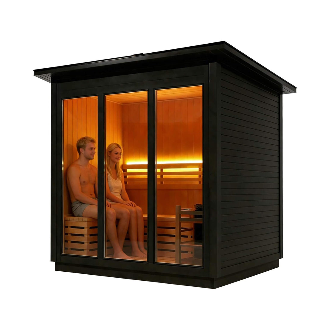 Custom 8-Person Luxury Spruce Outdoor Steam Sauna with Heater and Stones Made-to-Order SAK51642