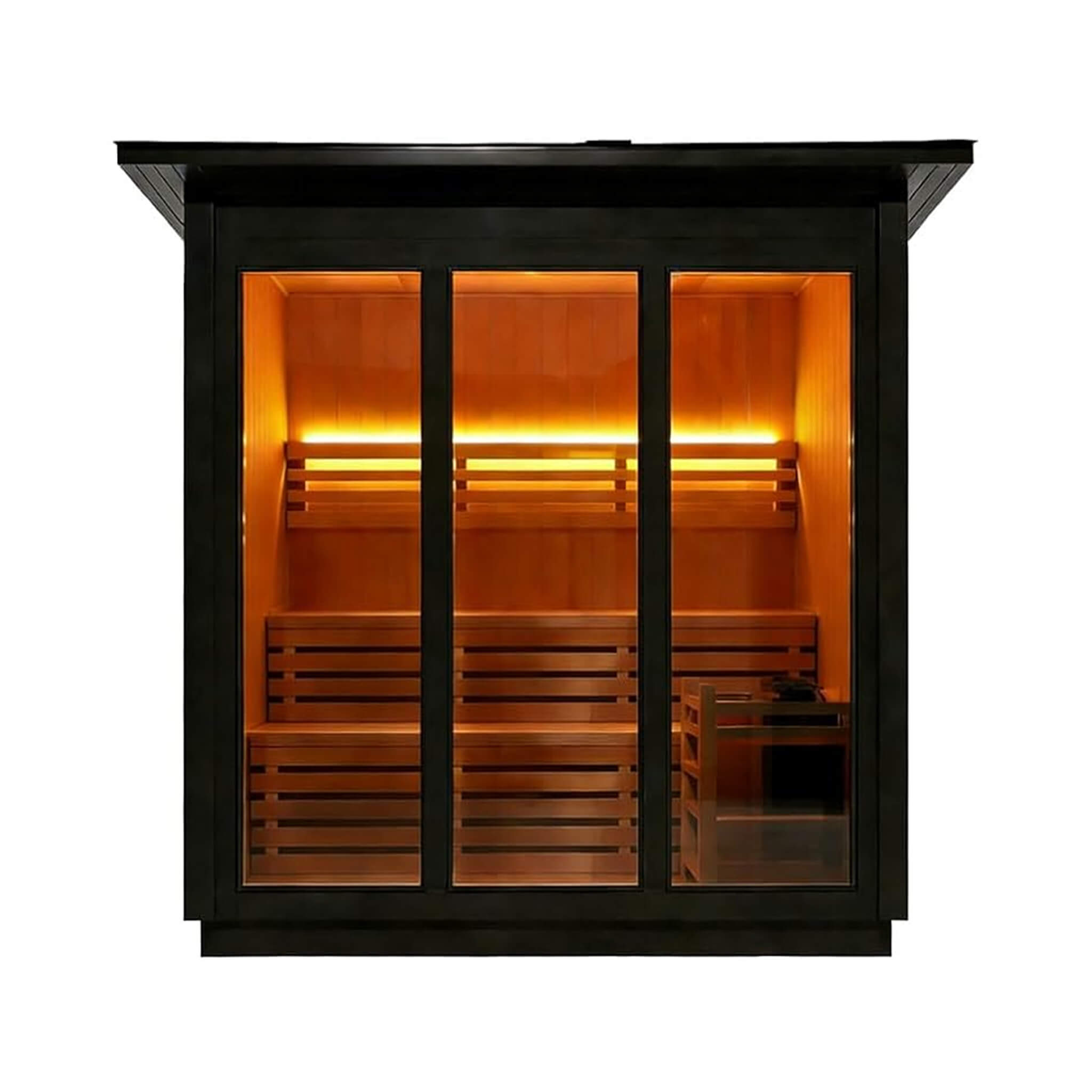 Custom 6-Person Luxury Spruce Outdoor Steam Sauna with Heater and Stones Made-to-Order SAK20378
