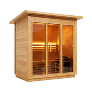 Custom 8-Person Luxury Canadian Hemlock Outdoor Steam Sauna with Heater and Stones Made-to-Order SAK95107