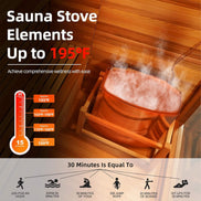 Custom 8-Person Luxury Canadian Hemlock Outdoor Steam Sauna with Heater and Stones Made-to-Order SAK95107