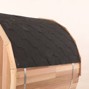 Blisspod, Prague, Canadian Red Cedar Outdoor Steam Barell Sauna, 2-4 / 4-6 persons with Full Glass Back & 2 front Porch seats