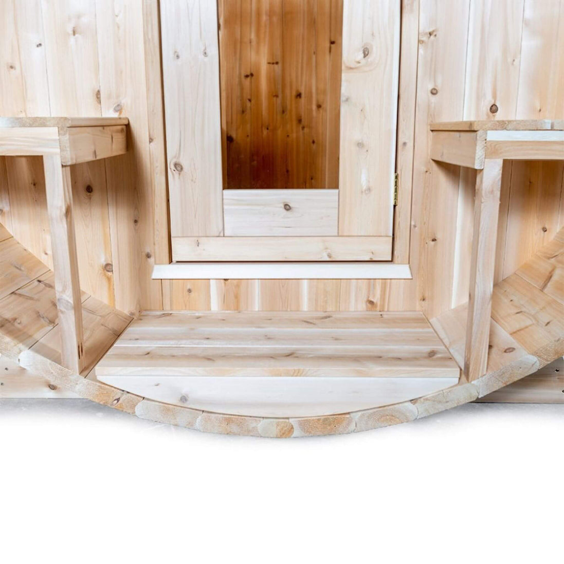 Dundalk Leisurecraft Serenity 4-Person Wood Cedar Outdoor Barrel Sauna - SAK94862