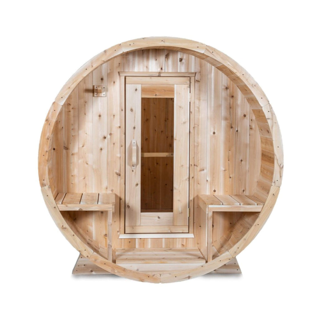 Dundalk Leisurecraft Serenity 4-Person Wood Cedar Outdoor Barrel Sauna - SAK94862