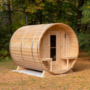 Dundalk Leisurecraft Serenity 4-Person Wood Cedar Outdoor Barrel Sauna - SAK94862