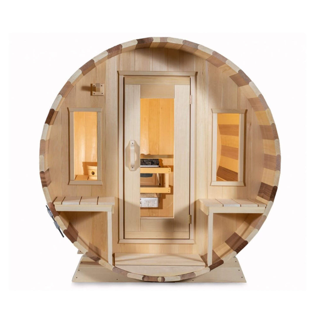 Dundalk Leisurecraft Tranquility 6-Person Wood Barrel Sauna Porch - SAK96814