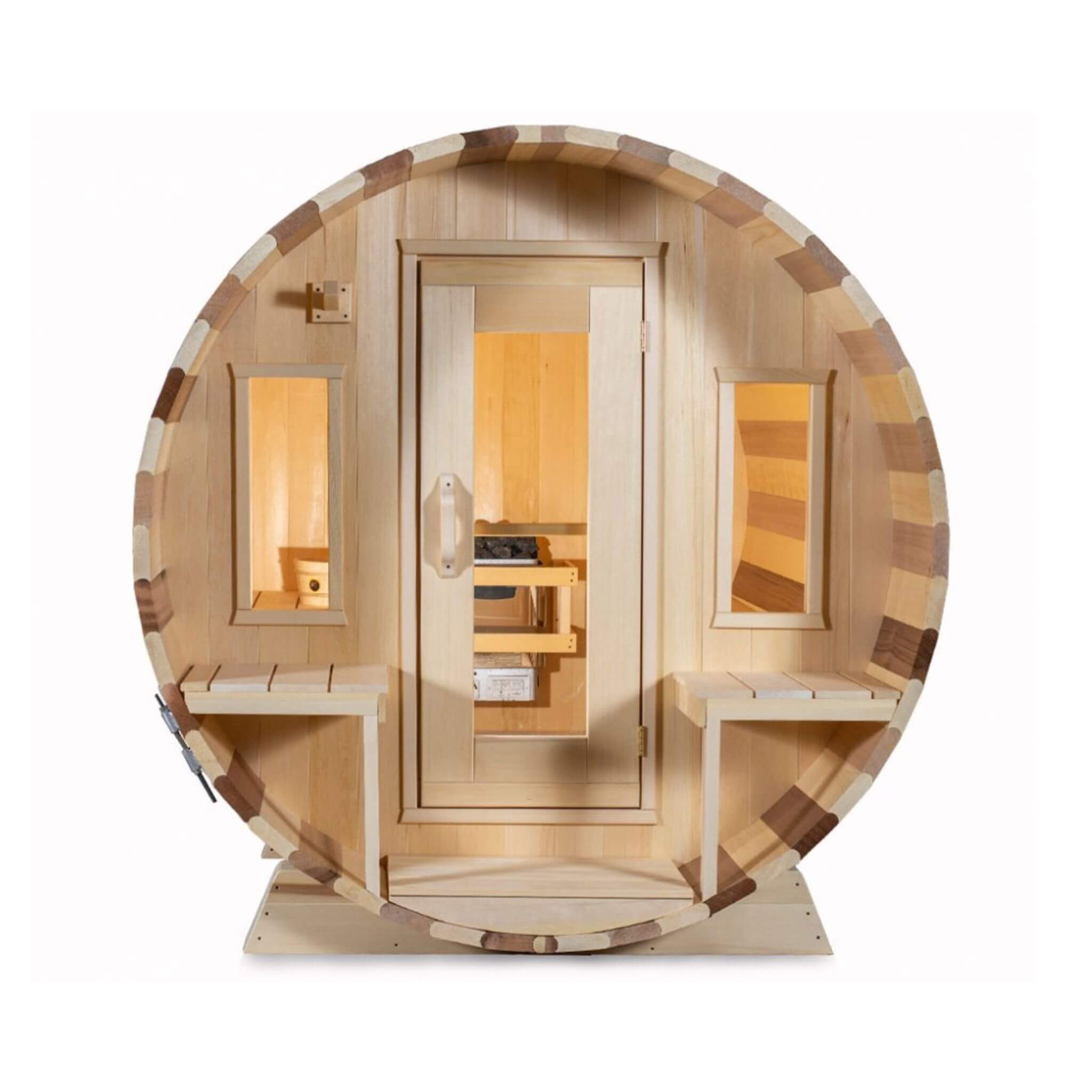 Dundalk Leisurecraft Tranquility 6-Person Wood Barrel Sauna Porch - SAK96814