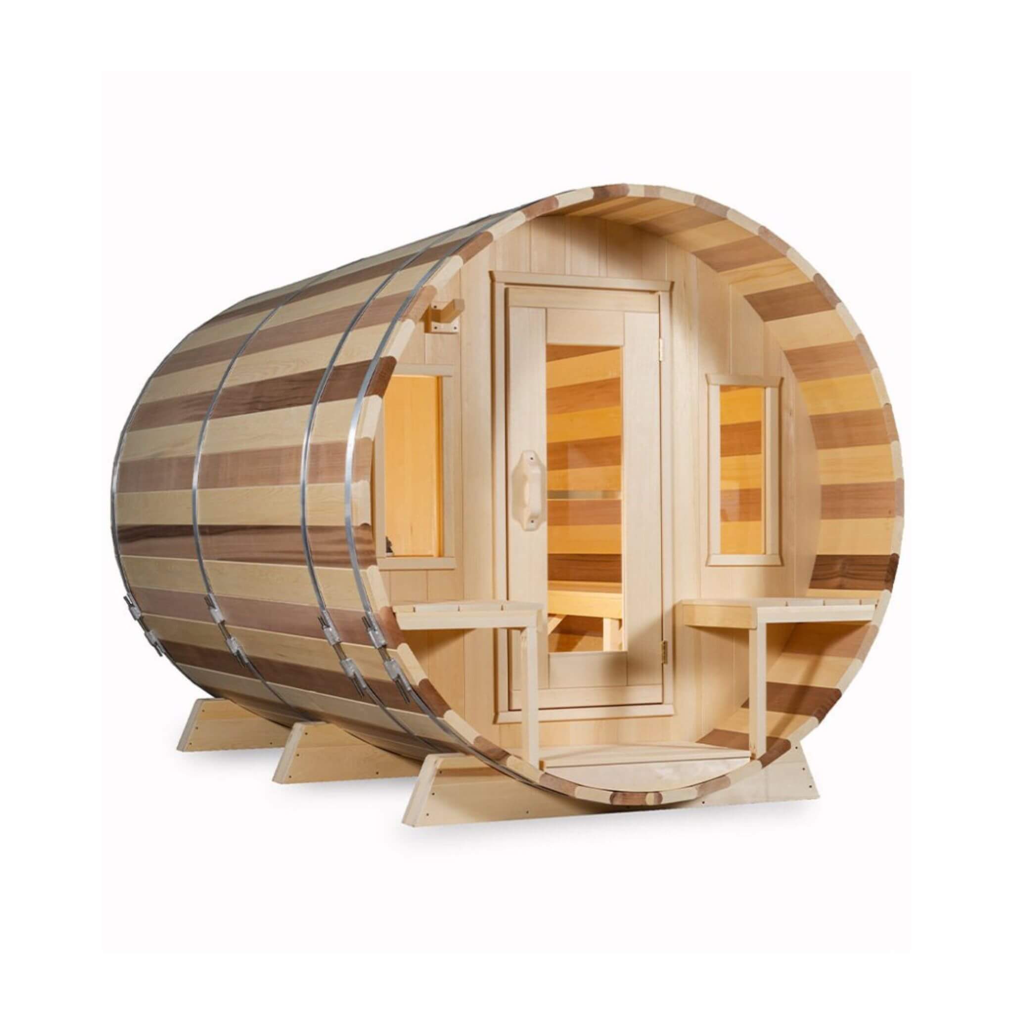 Dundalk Leisurecraft Tranquility 6-Person Wood Barrel Sauna Porch - SAK96814