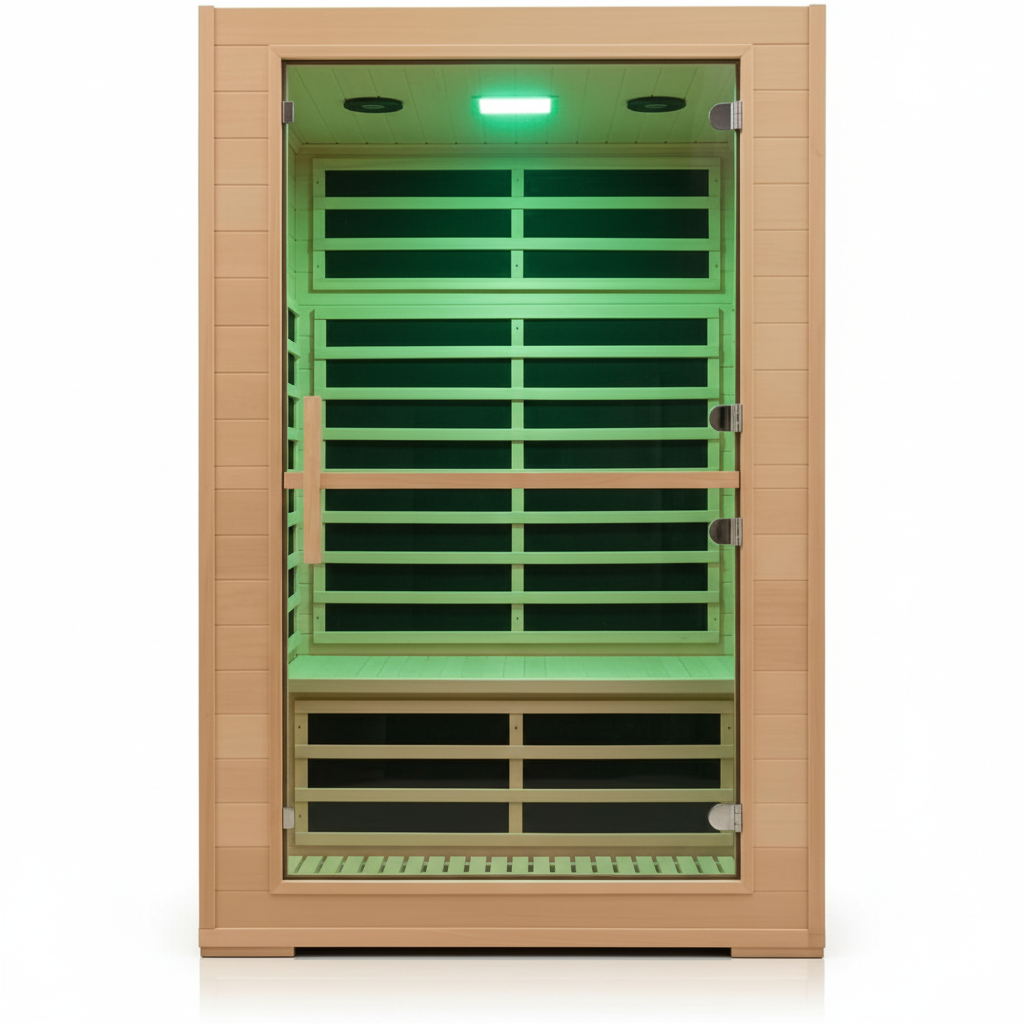 2 Person Far Infrared Sauna with Smart APP Control, 2000W Low EMF Wooden Infrared Sauna Room for Home, 8 Carbon Mica Heating Panels Wellness Sauna, Canadian Hemlock Indoor Spa for Home Relaxation