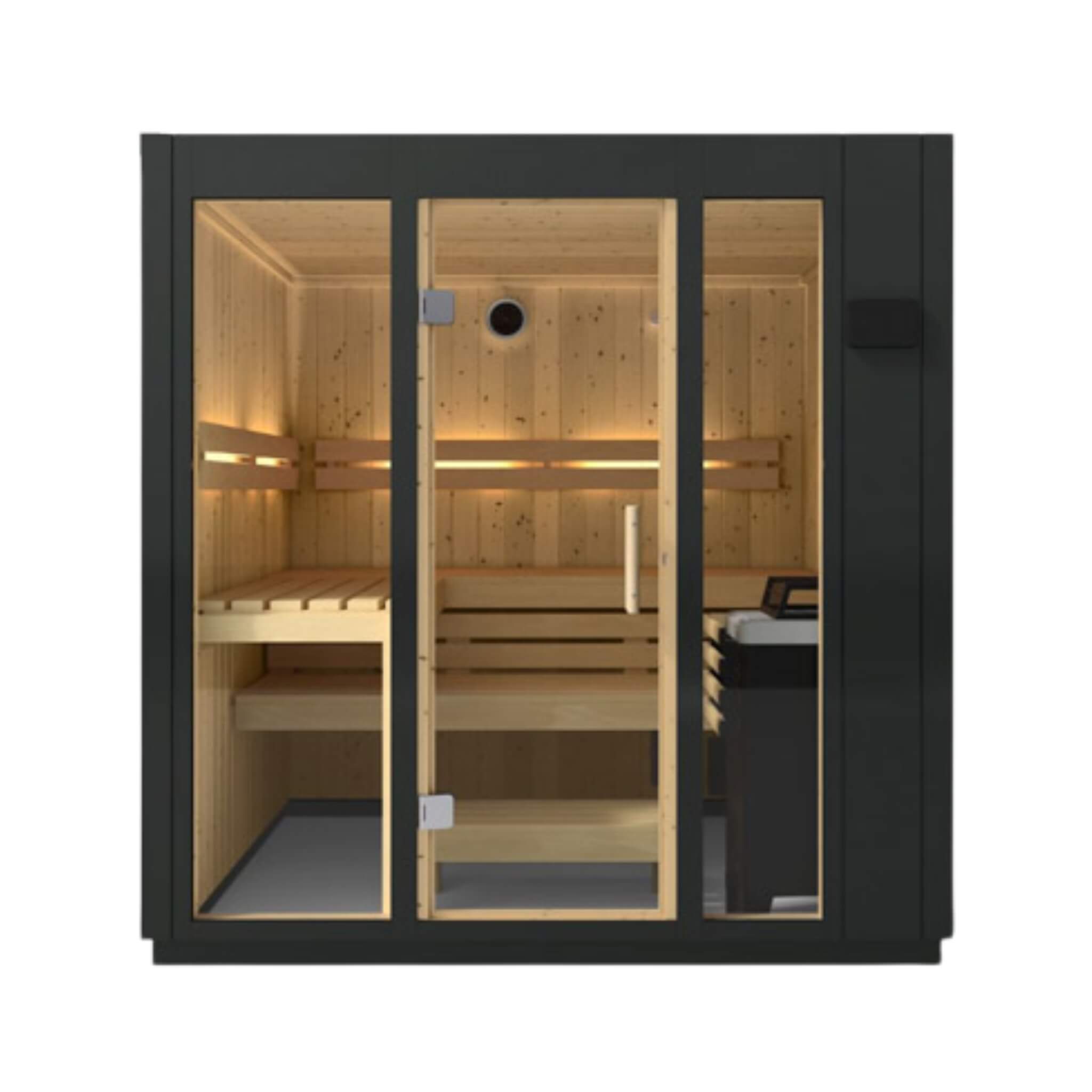 Kohler C1 Indoor Graphite Gray Freestanding Alcove Design Sauna Kit (SAK93182)