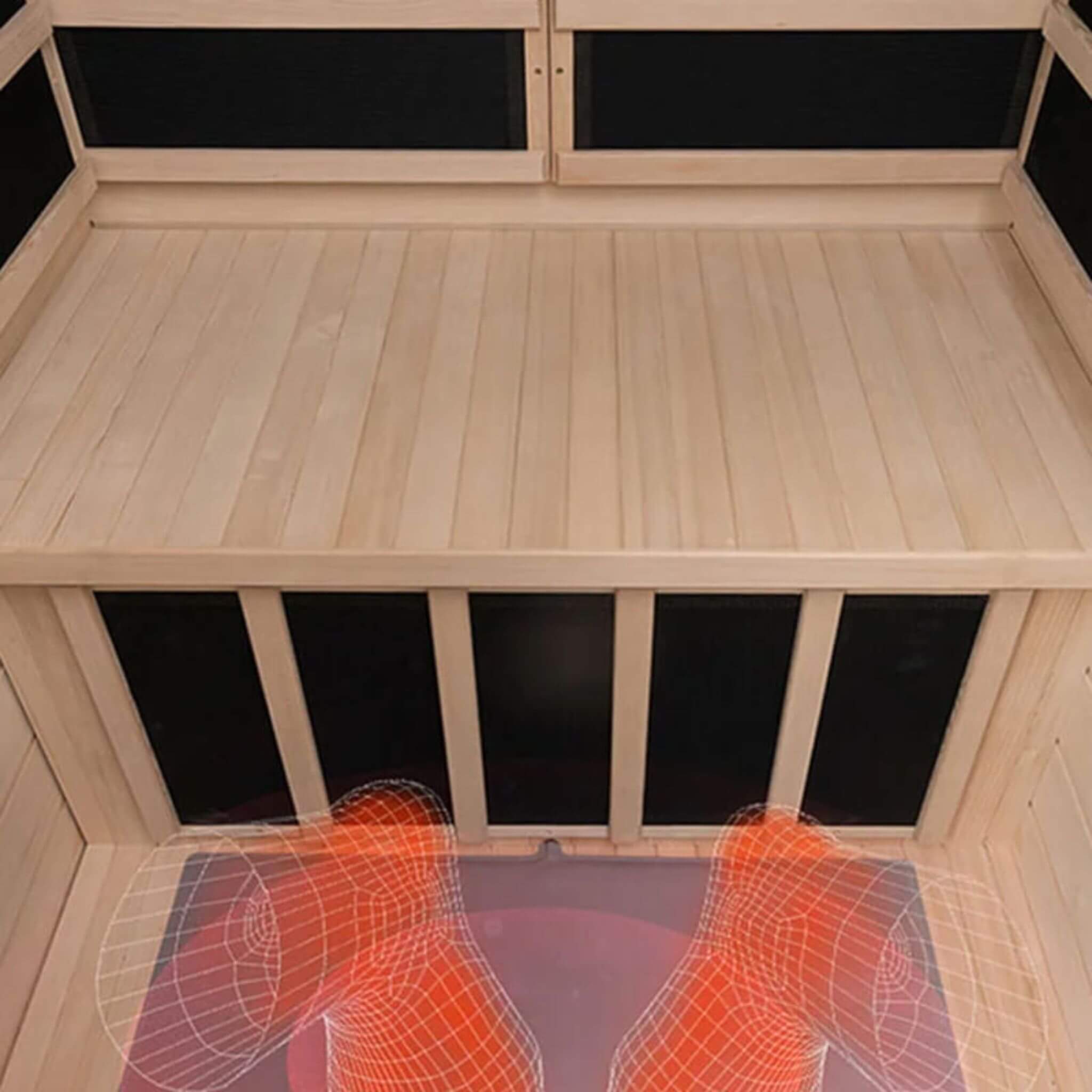 Thermora Ivara 2-Person Hemlock Far Infrared Sauna Room Glass Door 1750W - SAK81525