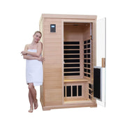 Thermora Ivara 2-Person Hemlock Far Infrared Sauna Room Glass Door 1750W - SAK81525