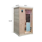 Thermora Ivara 2-Person Hemlock Far Infrared Sauna Room Glass Door 1750W - SAK81525