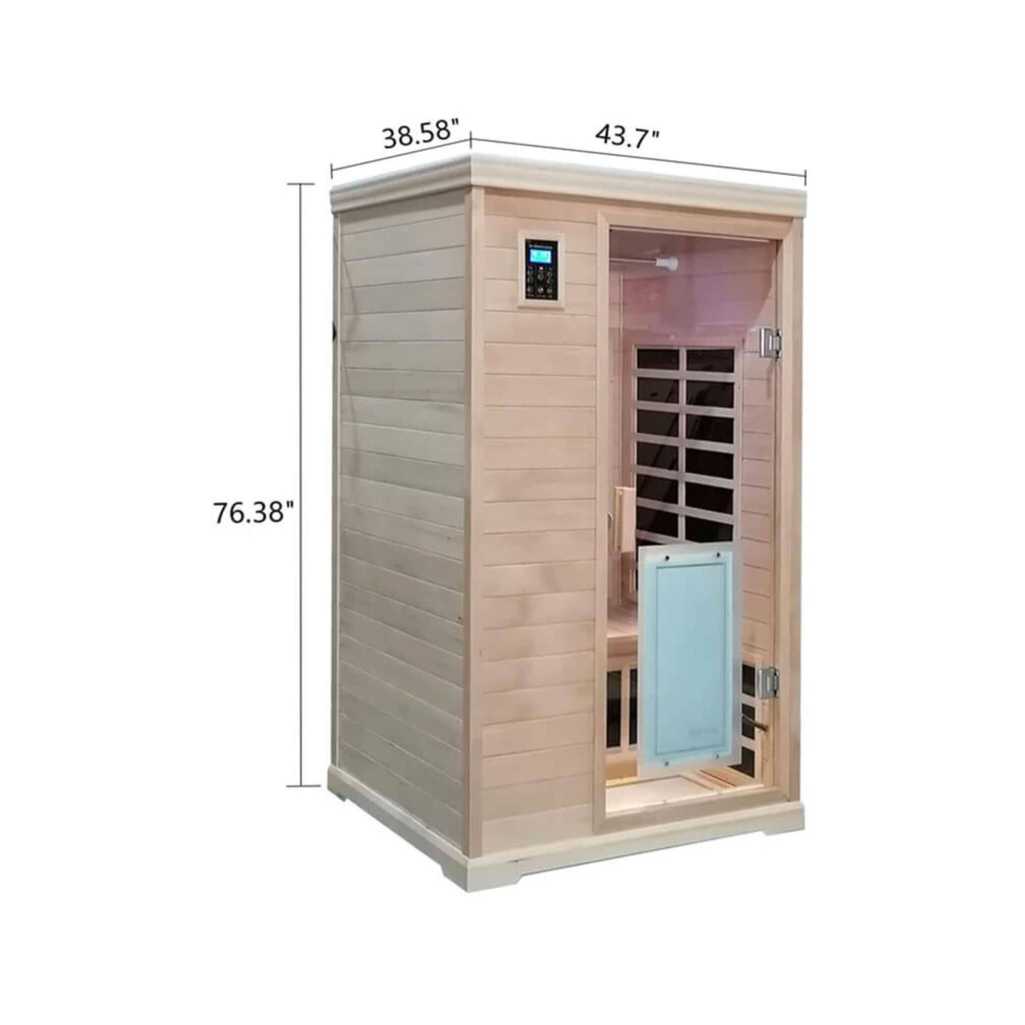 Thermora Ivara 2-Person Hemlock Far Infrared Sauna Room Glass Door 1750W - SAK81525