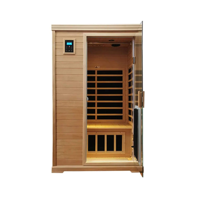 Thermora Ivara 2-Person Hemlock Far Infrared Sauna Room Glass Door 1750W - SAK81525