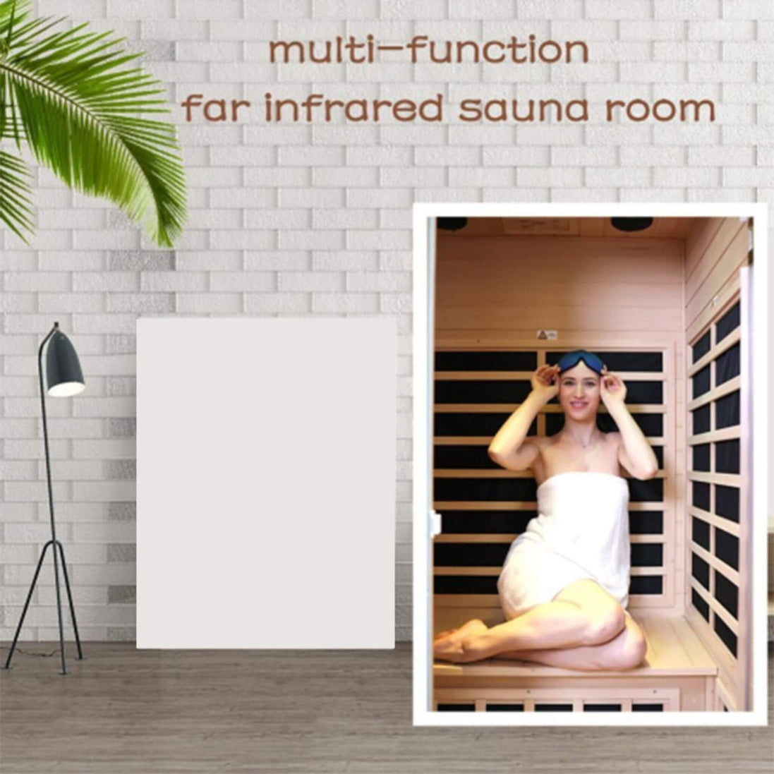 Thermora Ivara 2-Person Hemlock Far Infrared Sauna Room Glass Door 1750W - SAK81525