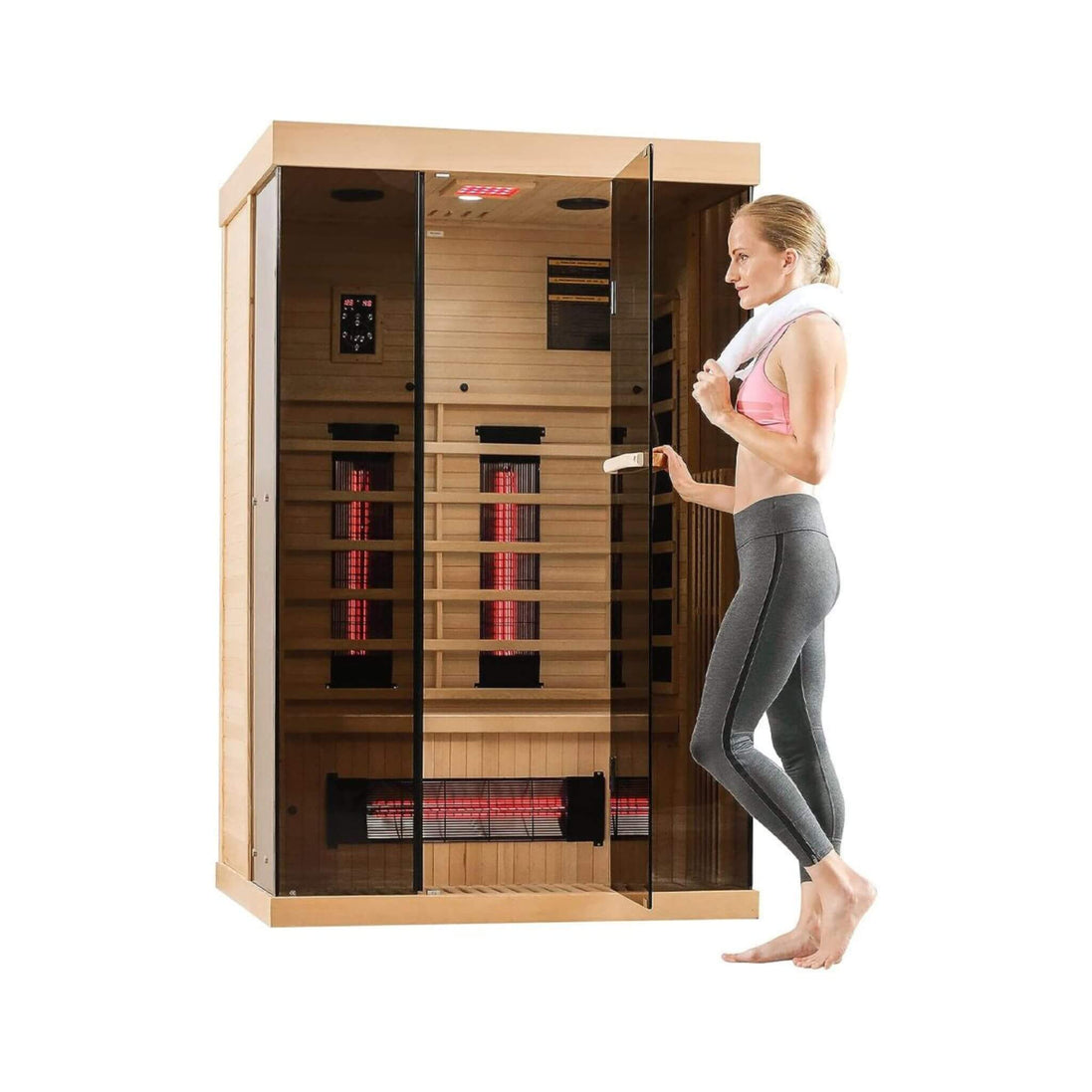 Thermora Valen 2-Person Far Infrared Sauna Room Panoramic Glass 2000W - SAK27481