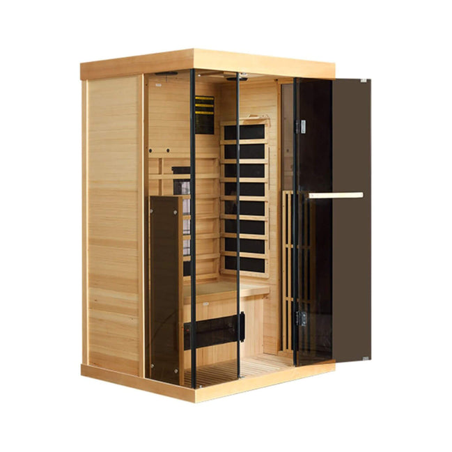 Thermora Valen 2-Person Far Infrared Sauna Room Panoramic Glass 2000W - SAK27481