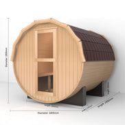 Thermora Haven All-Weather Pinewood Outdoor Barrel Sauna Kit with 4.5kW Heater - SAK91462