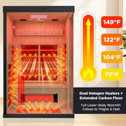Thermora Pandora 2-Person Indoor Infrared Sauna Red Light & Salt Panels - SAK67305