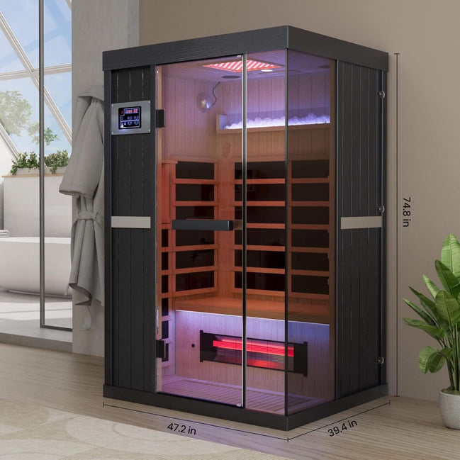 Thermora Pandora 2-Person Indoor Infrared Sauna Red Light & Salt Panels - SAK67305