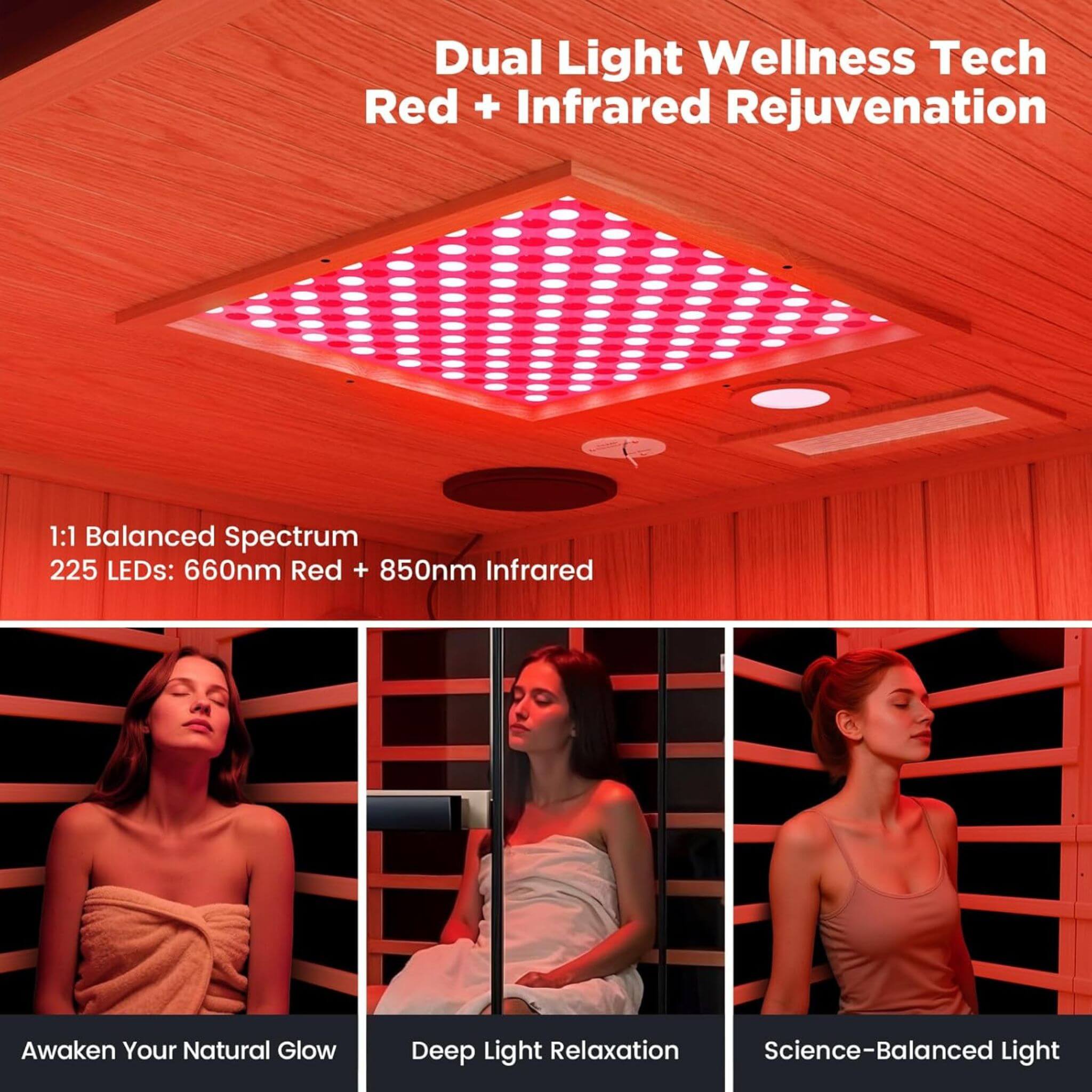 Thermora Pandora 2-Person Indoor Infrared Sauna Red Light & Salt Panels - SAK67305