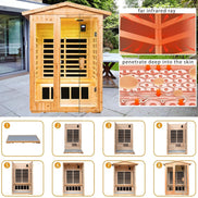 Thermora Zorin 2-Person Indoor Outdoor Hemlock Far Infrared Sauna 1750W - SAK27451